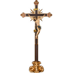 Corpus Baroque on cross baroque with rays on pedestal