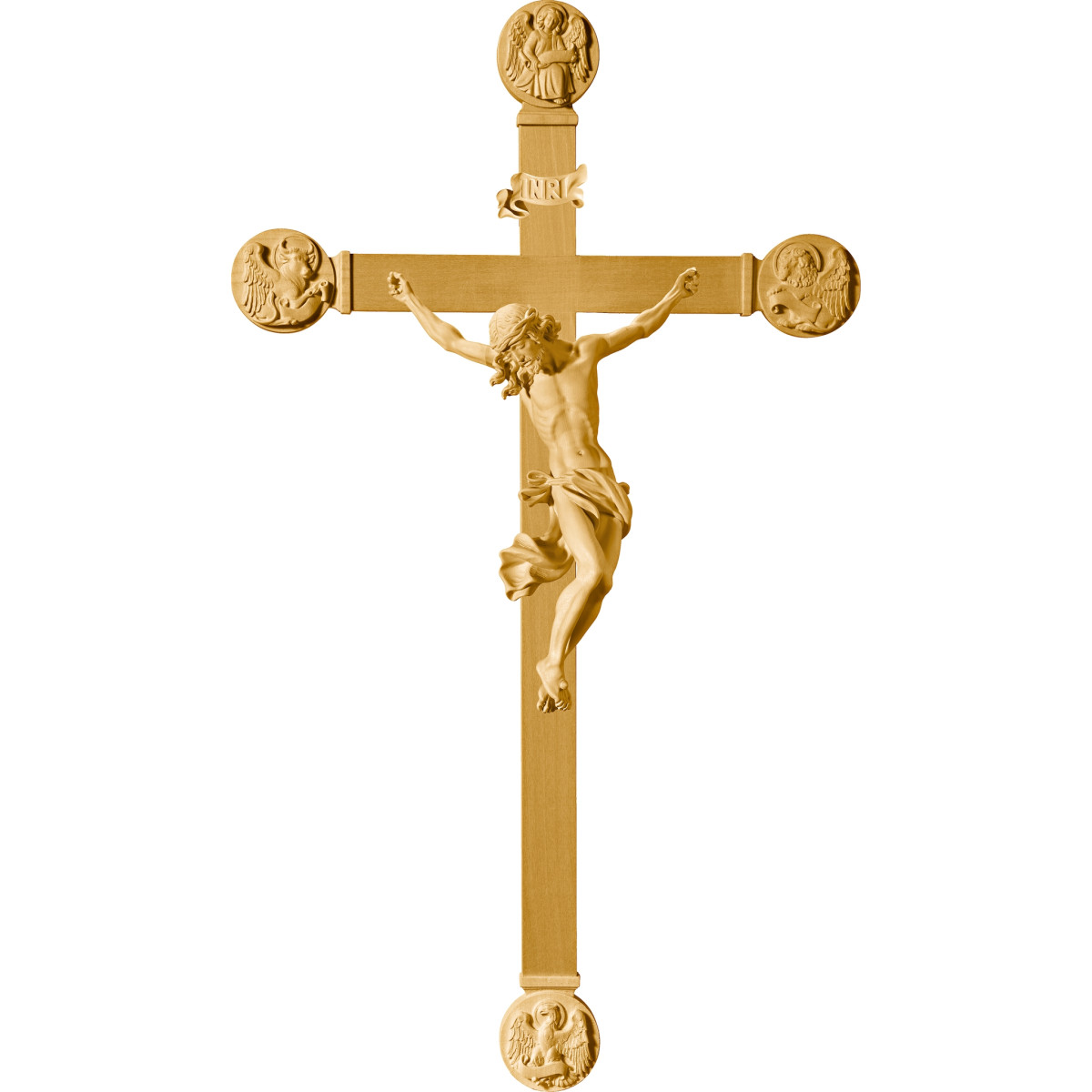 Cristo Barroco em cruz com Evangelistas