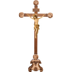 Corpus Pisa on pedestal with Evangelists and Titulus Crucis in hebrew - latin - greek