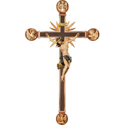 Corpus Baroque on cross with Evangelists and rays