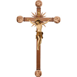 Cristo Pisa en cruz con Evangelistas y rayos