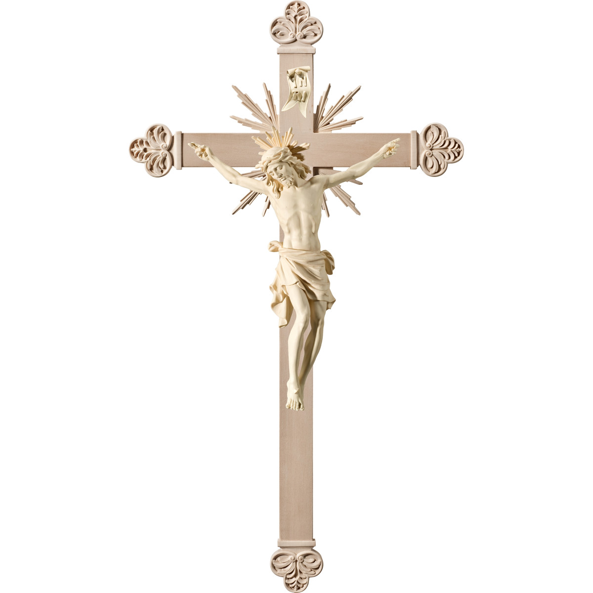 Corpus Pisa on baroque cross with rays