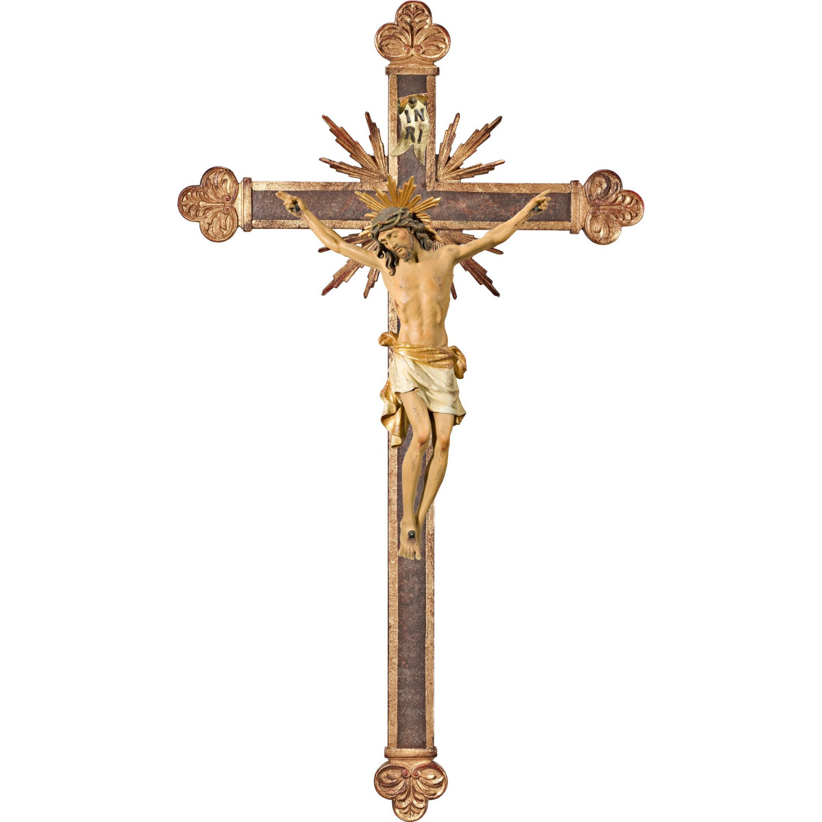 Corpus Pisa on baroque cross with rays