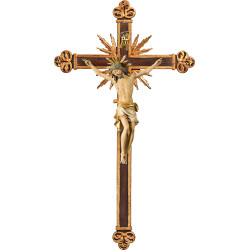 Corpus Pisa on baroque cross with rays