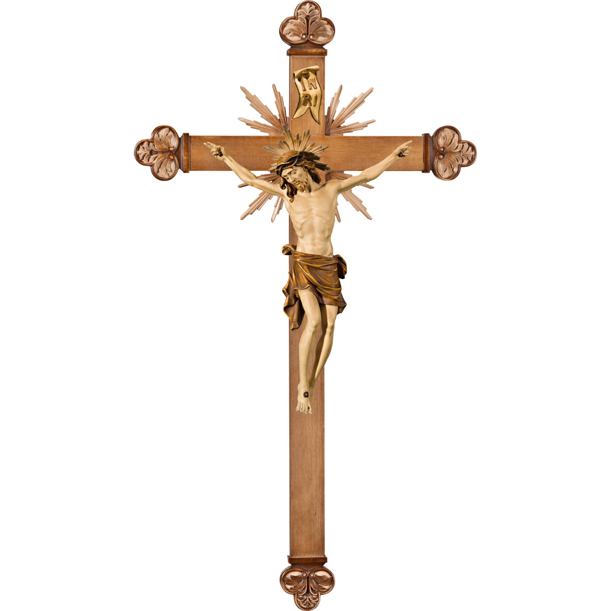 Corpus Pisa on baroque cross with rays