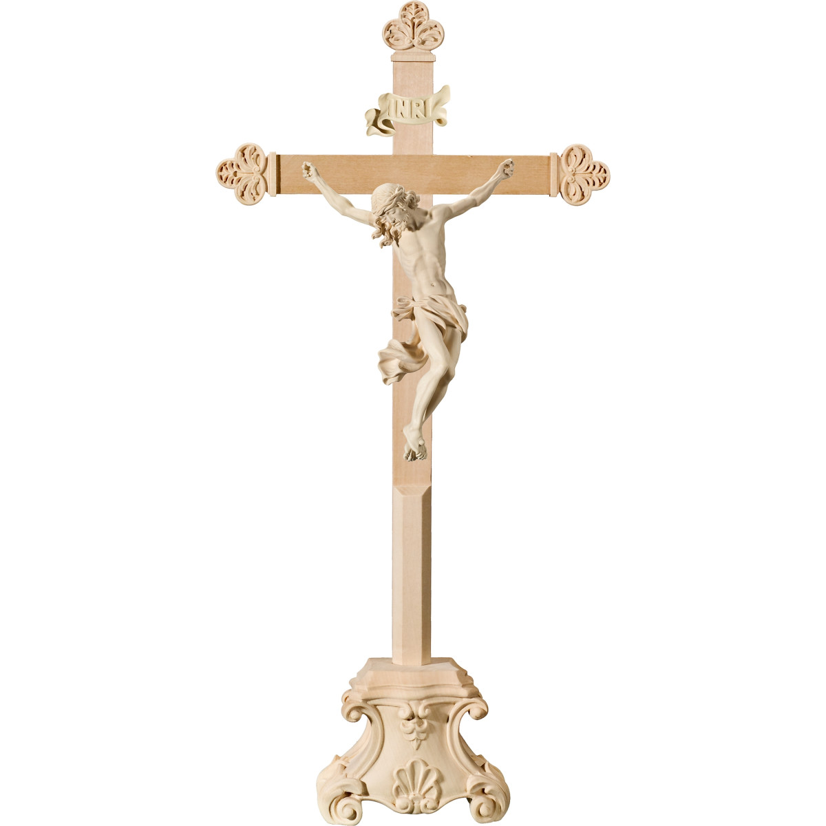 Cristo Barroco em cruz barroca em pedestal