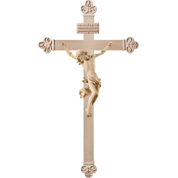 Cristo Barocco su croce barocca con Titulus Crucis in ebraico - latino - greco
