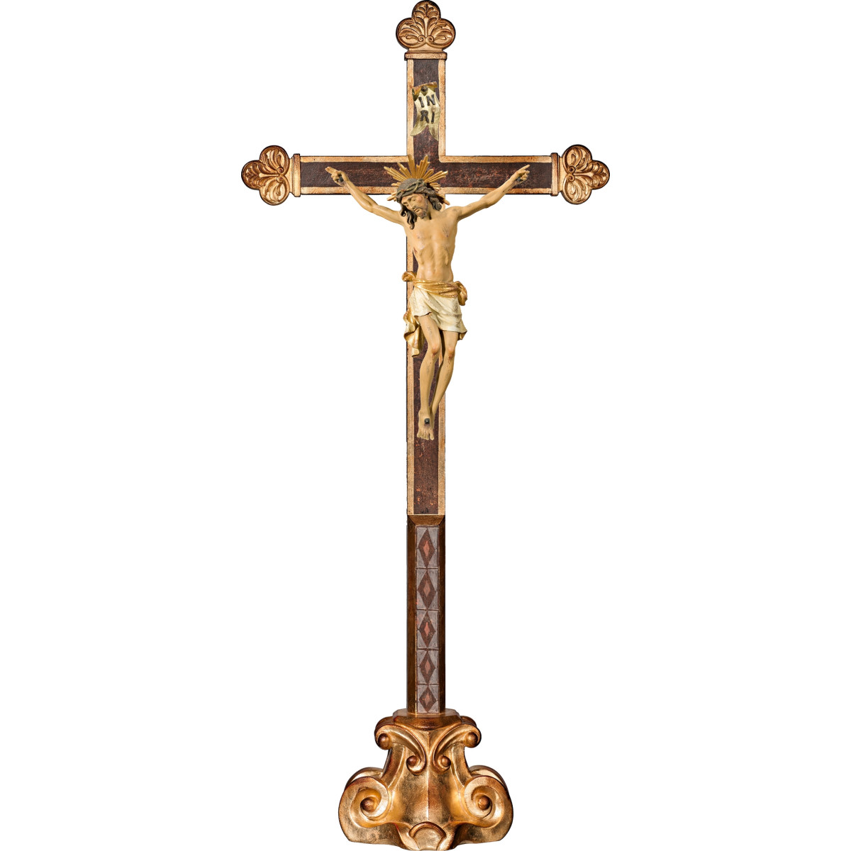 Corpus Pisa on cross baroque on pedestal
