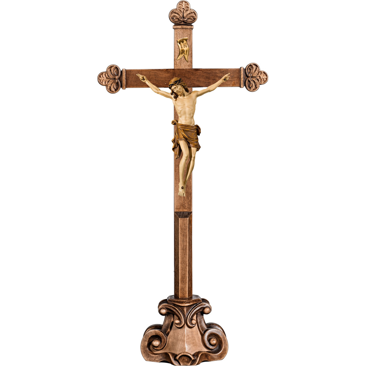 Corpus Pisa on cross baroque on pedestal
