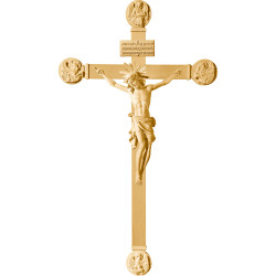 Cristo Pisa su croce con Evangelisti con Titulus Crucis in ebraico - latino - greco