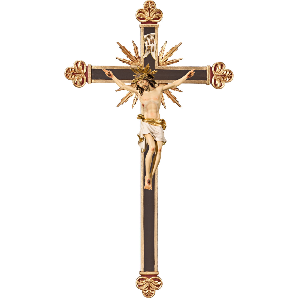 Corpus Pisa on baroque cross with rays