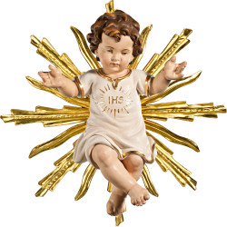 Jesus Child clothed IHS with halo