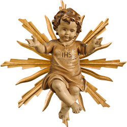 Jesus Child clothed IHS with halo