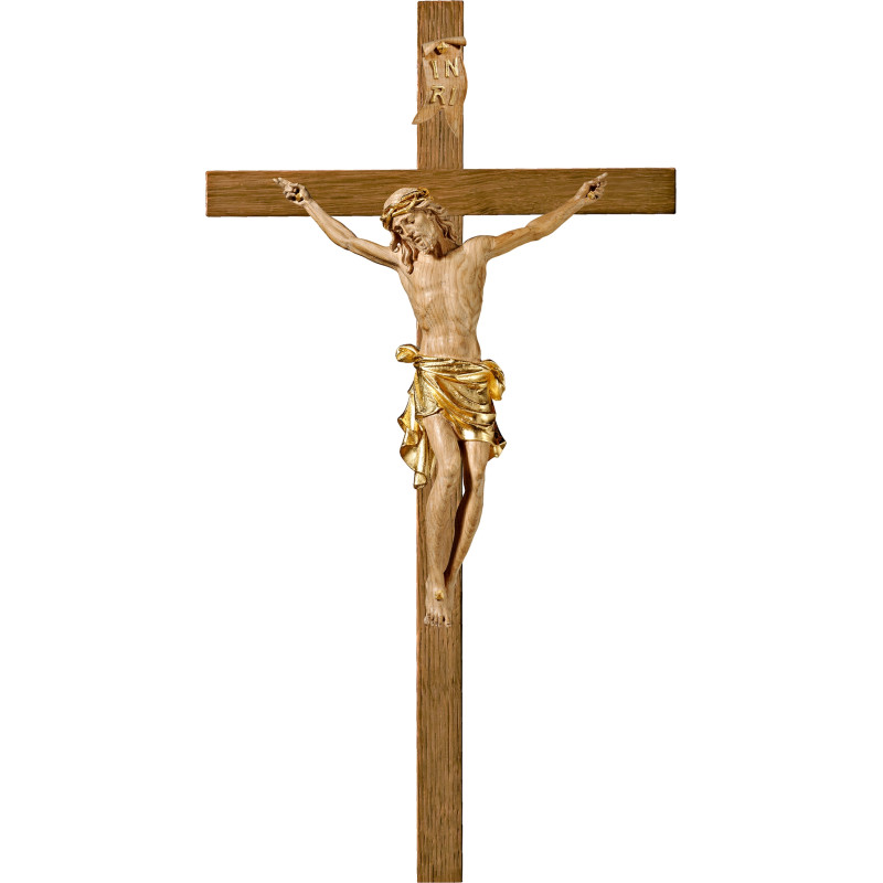 Cristo Pisa su croce in rovere