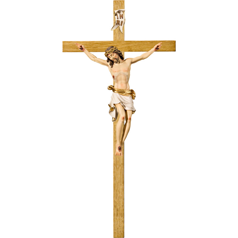 Cristo Pisa su croce in rovere