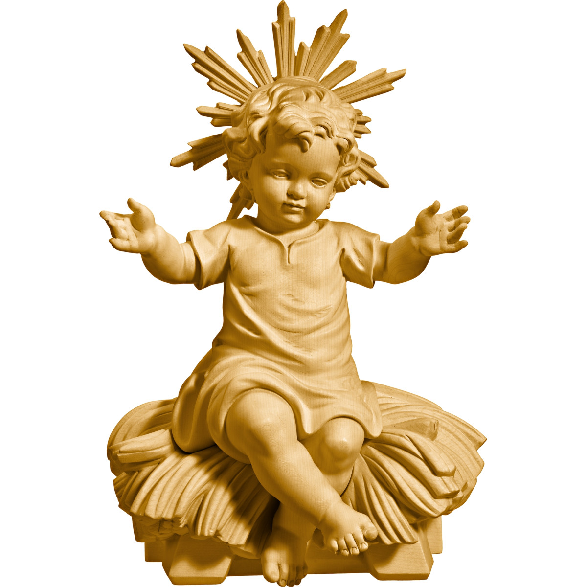 Jesus Child clothed sitting with cradle