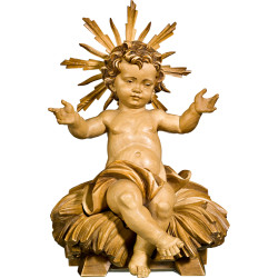 Jesus Child sitting with cradle