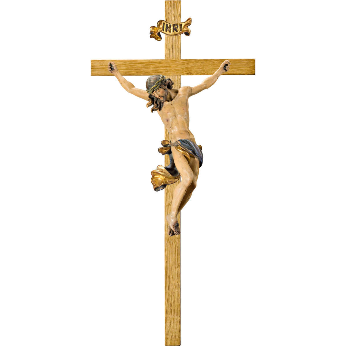Cristo Barroco em cruz de carvalho