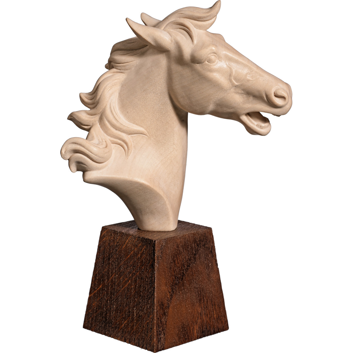 Horse Head on Base Wood Carving | Bergland