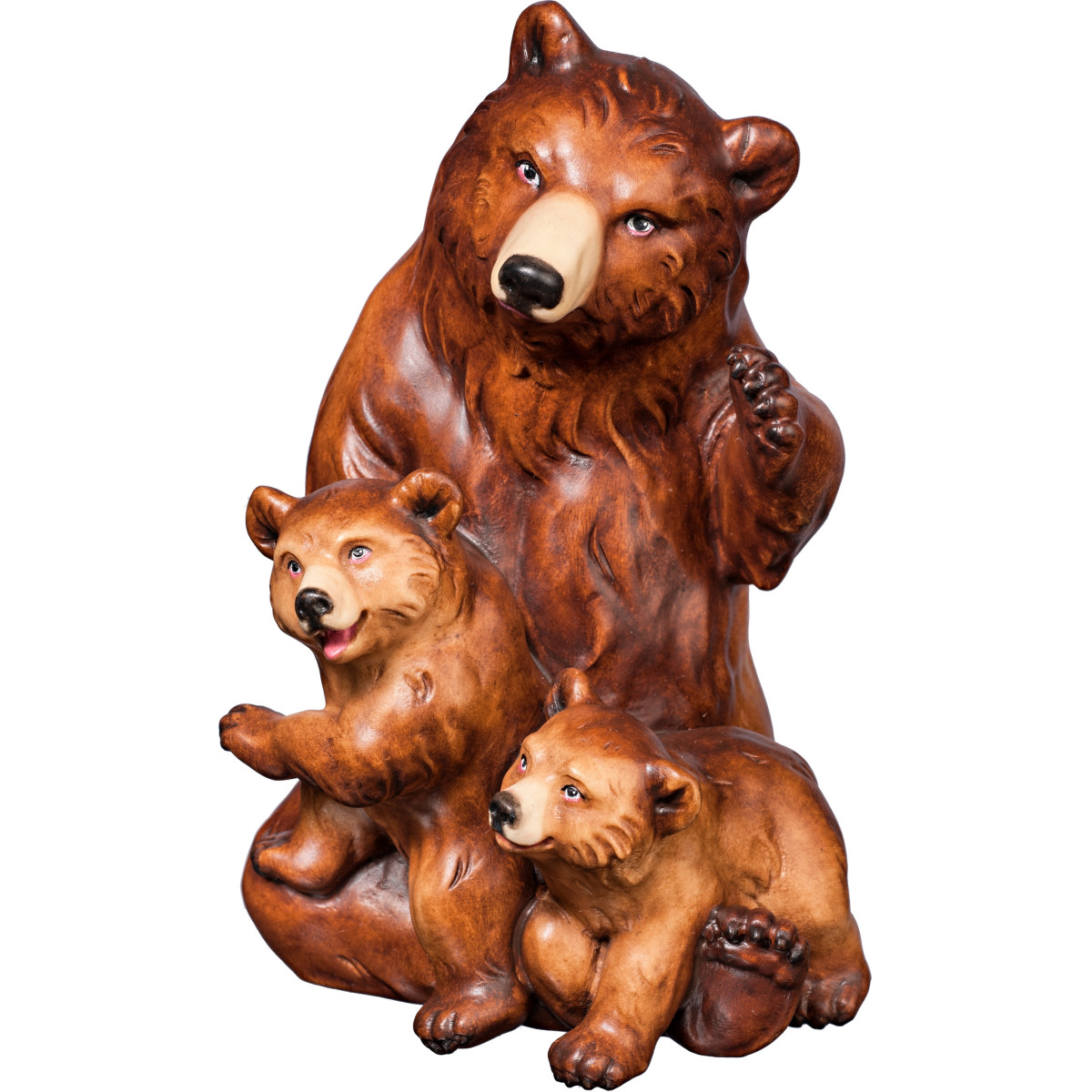 Gruppo orsi in legno scolpito | Bergland