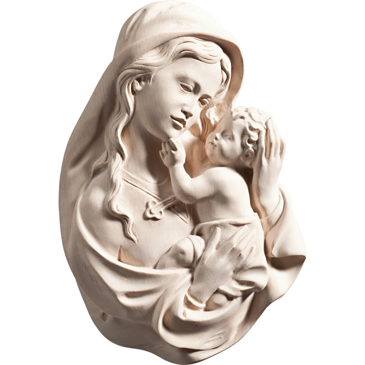 Madonna Sacun Relief aus Holz | Bergland