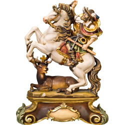 São Huberto a cavalo com pedestal