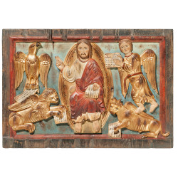 Relief romanisch mit Jesus und Evangelisten
