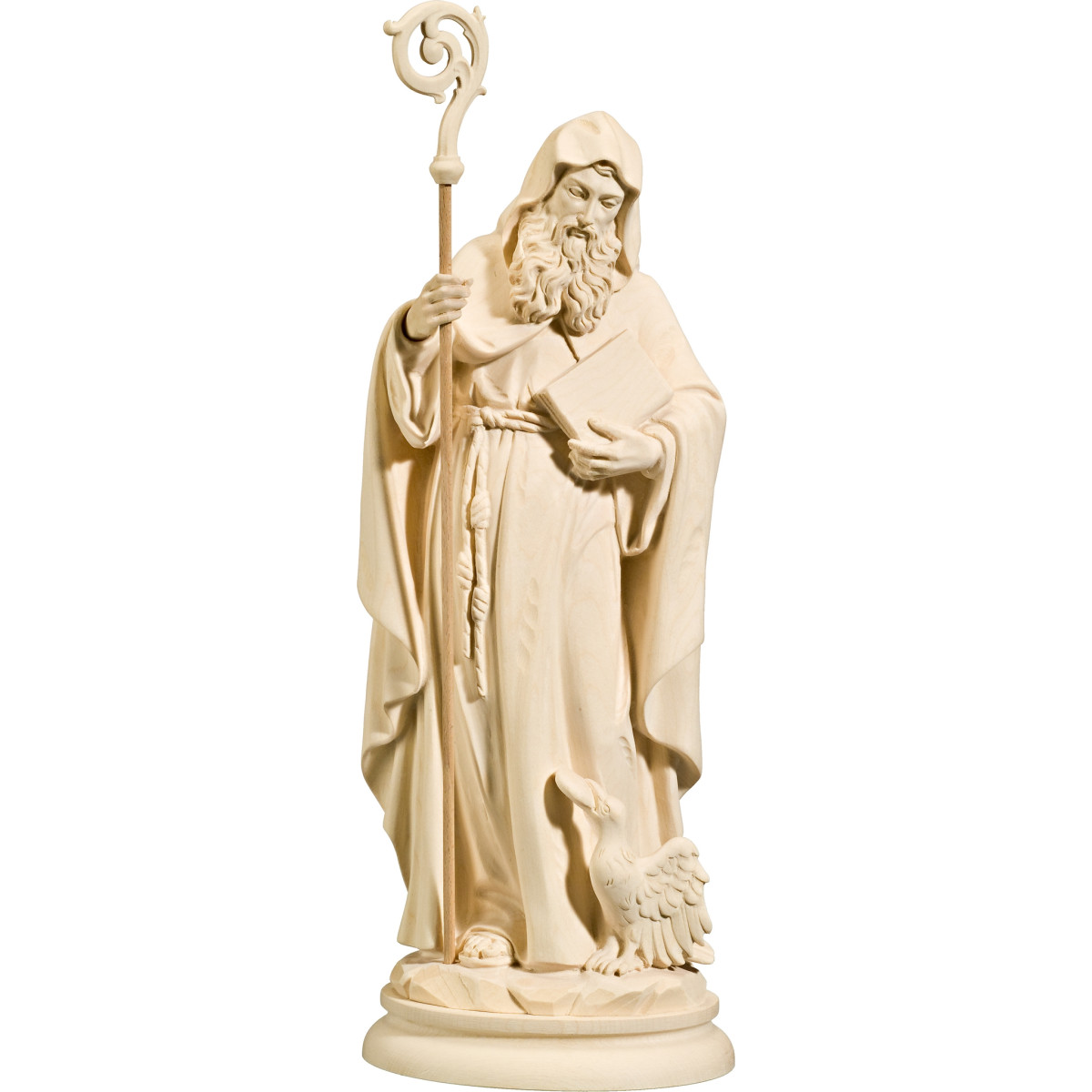 Saint Benedict of Norcia - Wooden statue by Bergland