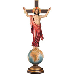 Cristo Risorto su globo con croce