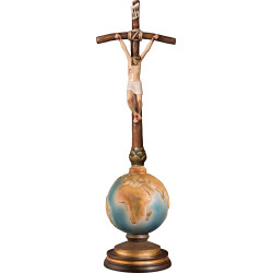 Crocifisso S. Giovanni Paolo II su globo terrestre