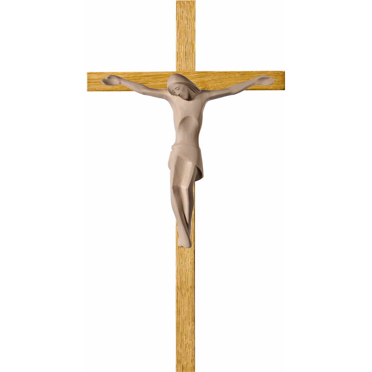 Cristo moderno ROMA em cruz de carvalho