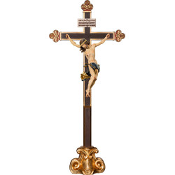 Corpus Baroque on cross baroque on pedestal with Titulus Crucis in hebrew - latin - greek