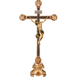 Corpus Baroque on pedestal with Evangelists and Titulus Crucis in hebrew - latin - greek