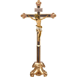 Corpus Pisa auf Standkreuz mit Titulus Crucis in hebräisch - latein - griechisch