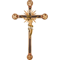 Corpus Pisa on cross with Evangelists and rays