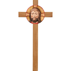 Head of Christ on oak cross