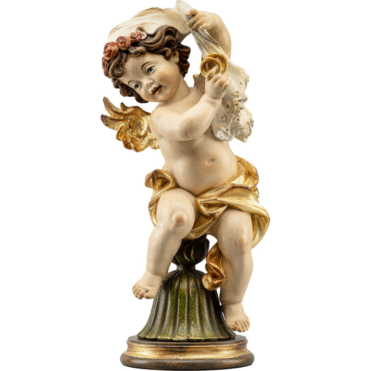 Berglandputto with wedding rings on pedestal