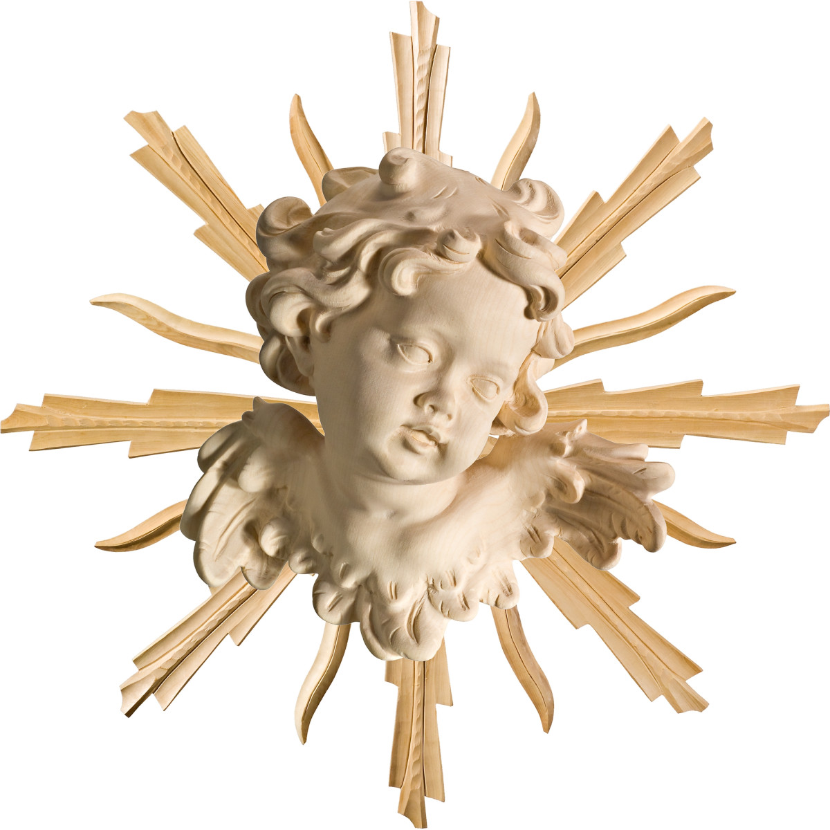 Testa di putto con raggiera sinistra