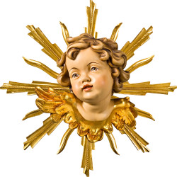 Testa di putto con raggiera destra