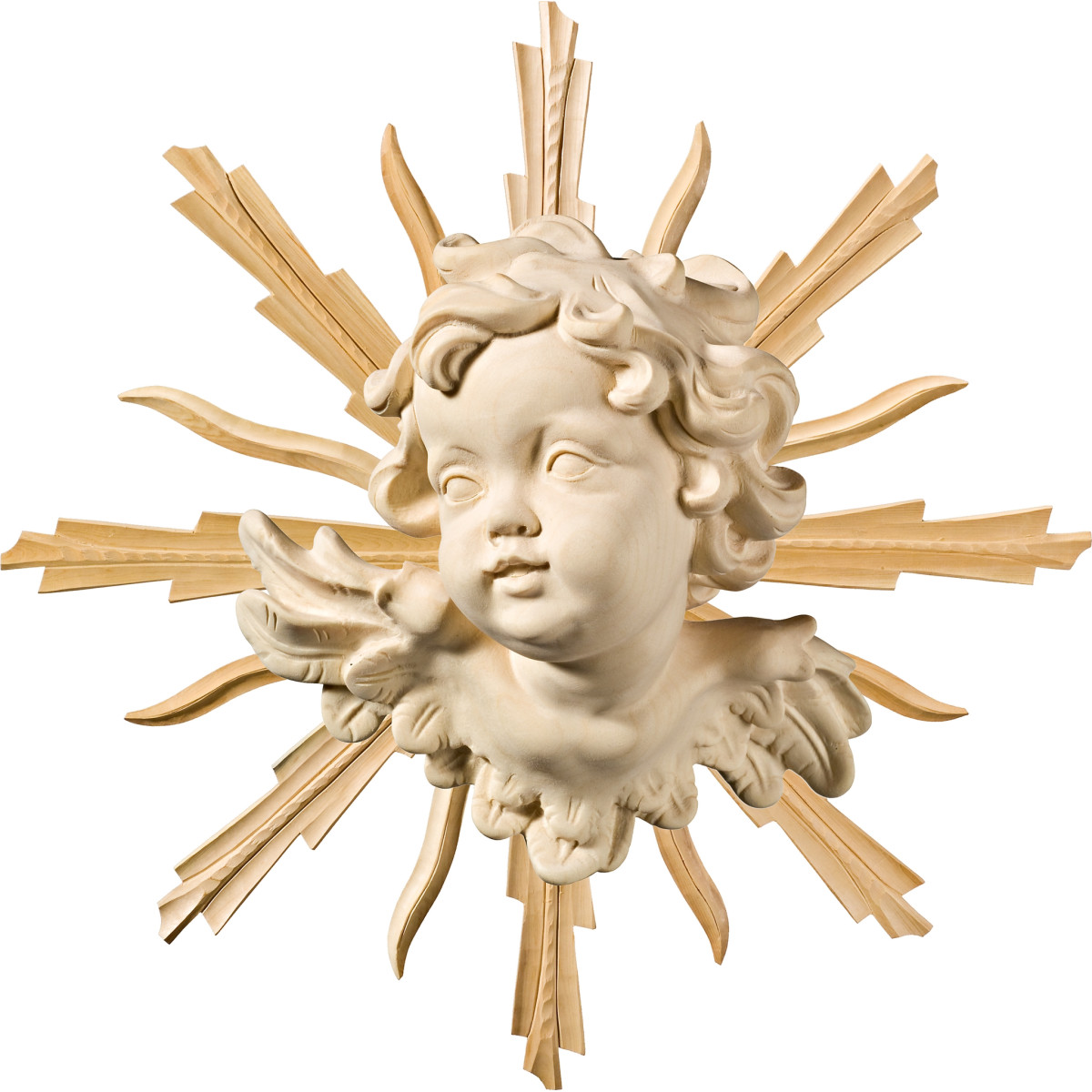 Testa di putto con raggiera destra