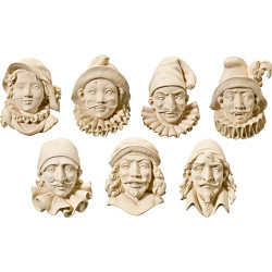 Maschere Commedia dell'Arte in legno | Bergland