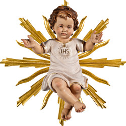 Niño Jesús vestido IHS con aureola