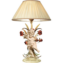 Table lamp with roses and Berglandputto with flute