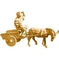 Burro con carro y pastor