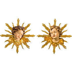 Casal cabeças de anjos com resplendor