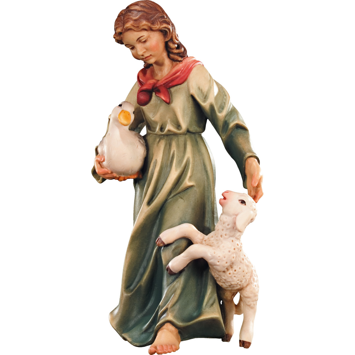 Pastora con cordero y pato