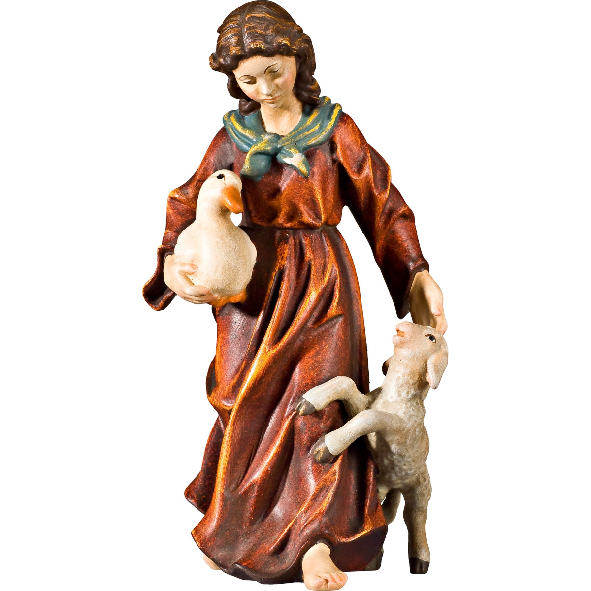 Pastora con cordero y pato