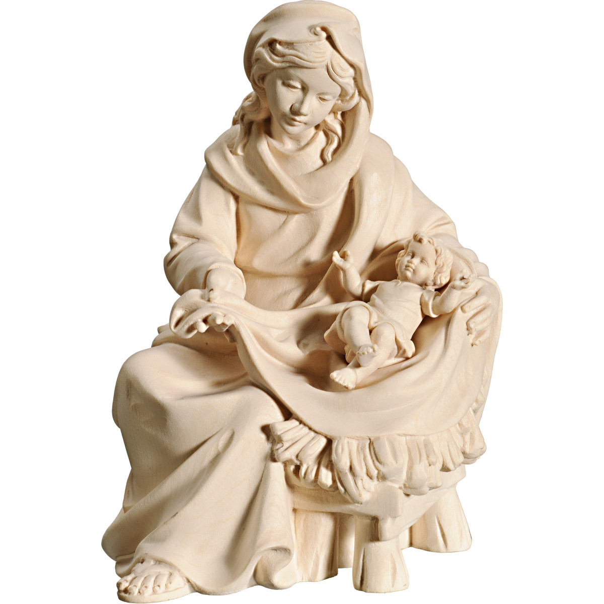 Mary sitting with Jesus Child clothed