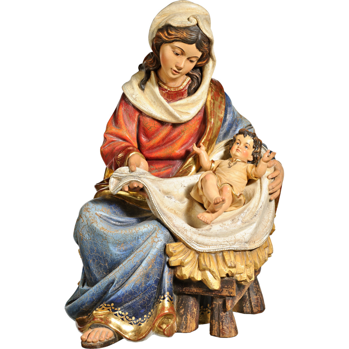 Mary sitting with Jesus Child clothed
