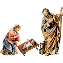 Holy Family with Jesus Child clothed in simple cradle (without base)